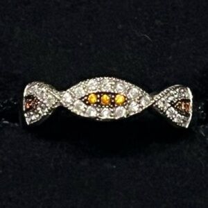 Sterling silver ring with unique orange stone. Size 7. Stackable